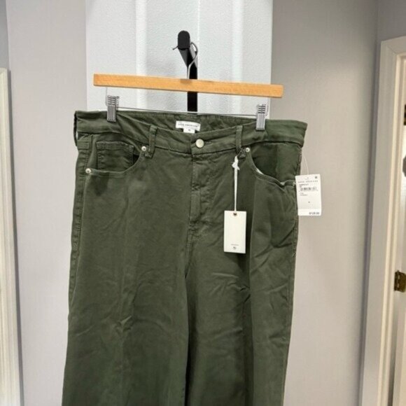 Good American Women's Size 16 Green Good Waist‎ Palazzo Wide Leg Pant Jeans - Picture 4 of 12